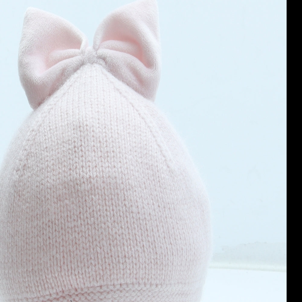 NEXT Girls Pink Acrylic Beanie Size S - Size 0-3 Months