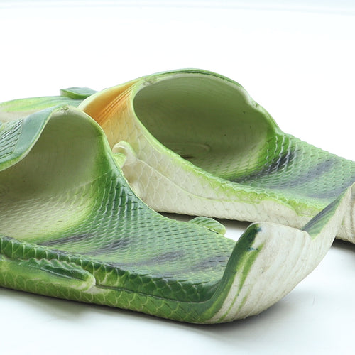 Shun Mens Green Rubber Slip On Sandal UK 3 36