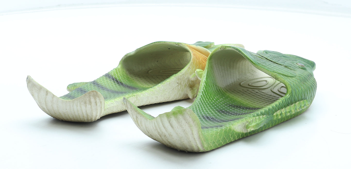 Shun Mens Green Rubber Slip On Sandal UK 3 36