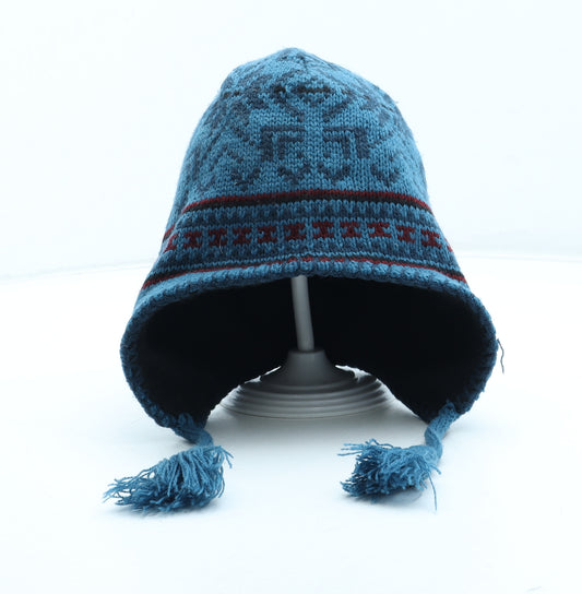 Preworn Boys Blue Fair Isle Acrylic Winter Hat Size S