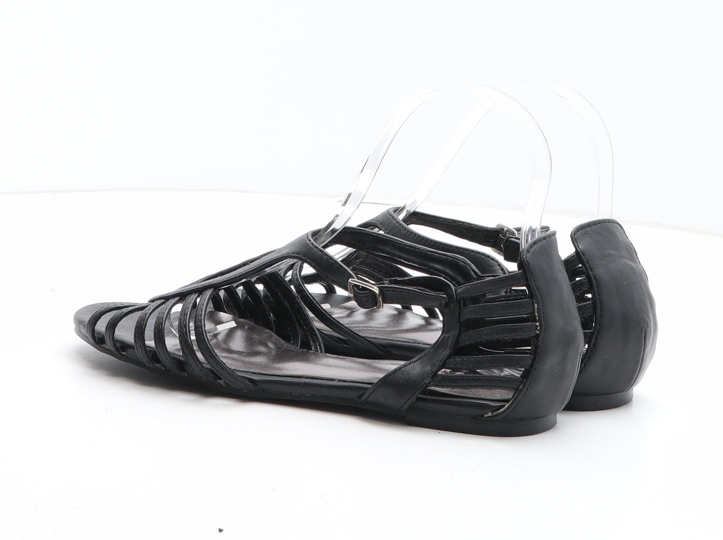 Tommy & Kate Womens Black Synthetic Gladiator Sandal UK