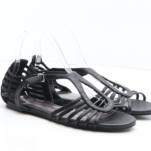 Tommy & Kate Womens Black Synthetic Gladiator Sandal UK
