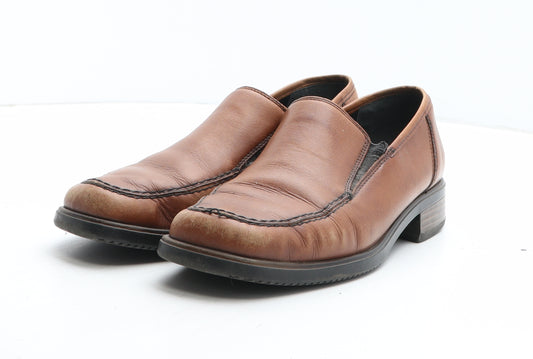 Rieker Womens Brown Leather Slip On Casual UK
