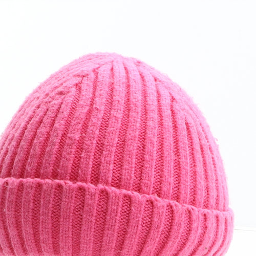 Marks and Spencer Girls Pink Viscose Beanie One Size - UK Size 18-36 Years