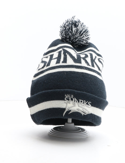 Sale Sharks Mens Blue Acrylic Winter Hat One Size