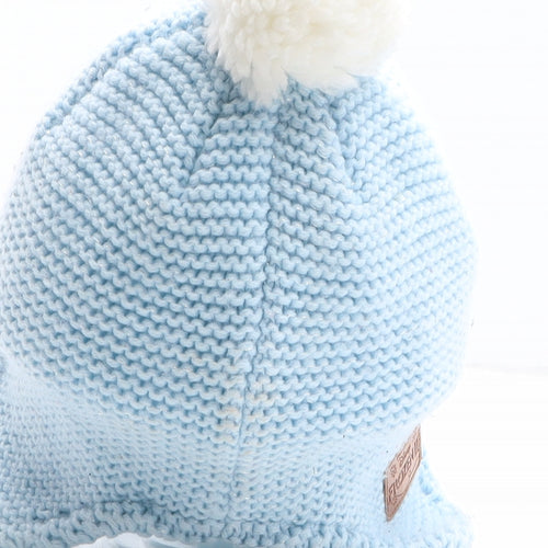 Marks and Spencer Girls Blue Acrylic Bobble Hat One Size - Frozen Elsa UK Size 18-36 Months