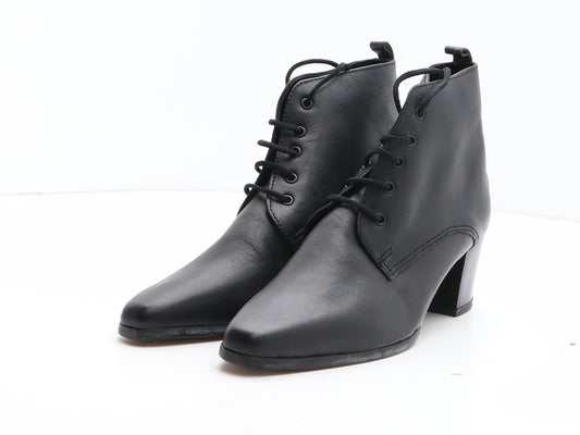 Preworn Womens Black Leather Bootie Boot UK