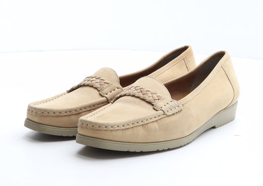 Clarks Womens Beige Leather Loafer Casual UK