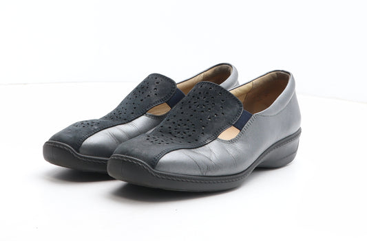 Hotter Womens Grey Geometric Synthetic Slip On Casual UK