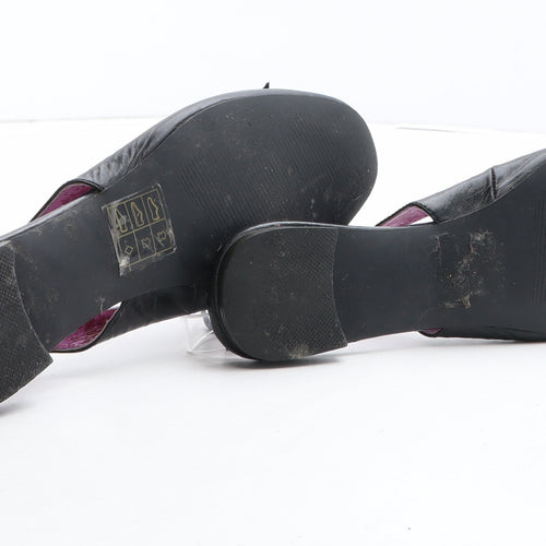 Amy Sandals Womens Black Leather Slingback Sandal UK