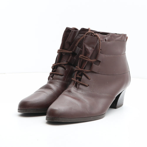 Yanini Womens Brown Leather Bootie Boot UK