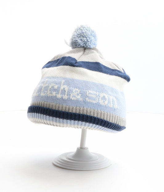 Mitch&Son Boys Blue Acrylic Bobble Hat One Size
