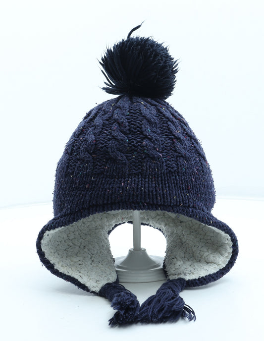 Mothercare Boys Blue Acrylic Winter Hat Size S - Size 3-6 Years