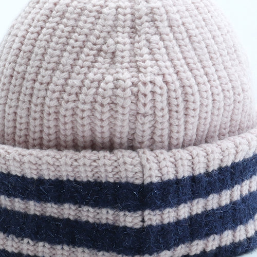 Boden Womens Pink Striped Acrylic Beanie One Size