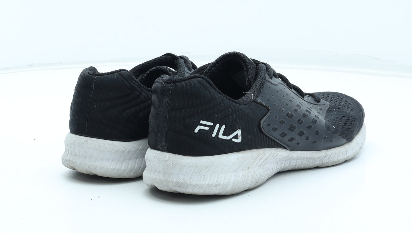 FILA Womens Black Patent Leather Trainer UK