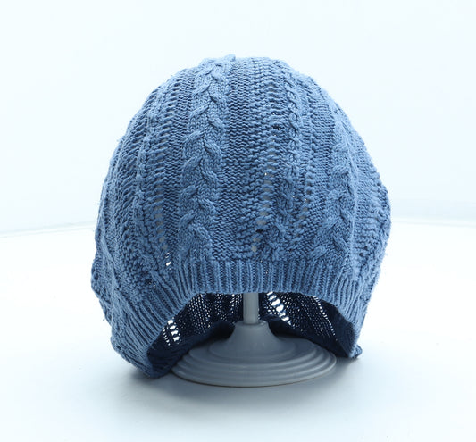 Divided Girls Blue Cotton Beanie One Size