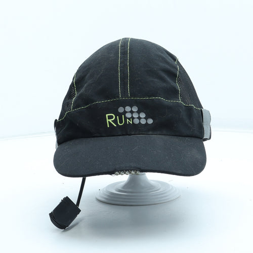 Run Mens Black Polyester Snapback Size Adjustable - Light up Running Hat