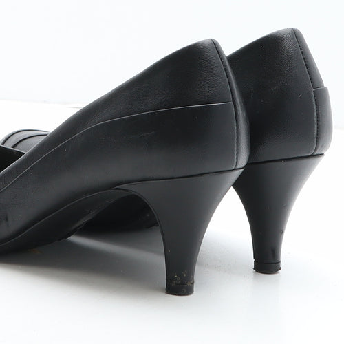 FootGlove Womens Black Leather Court Heel UK