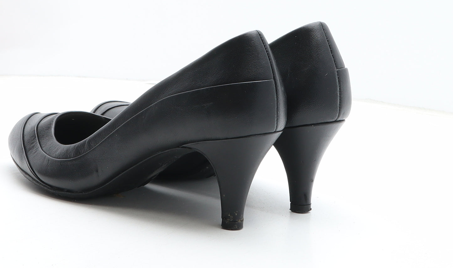 FootGlove Womens Black Leather Court Heel UK