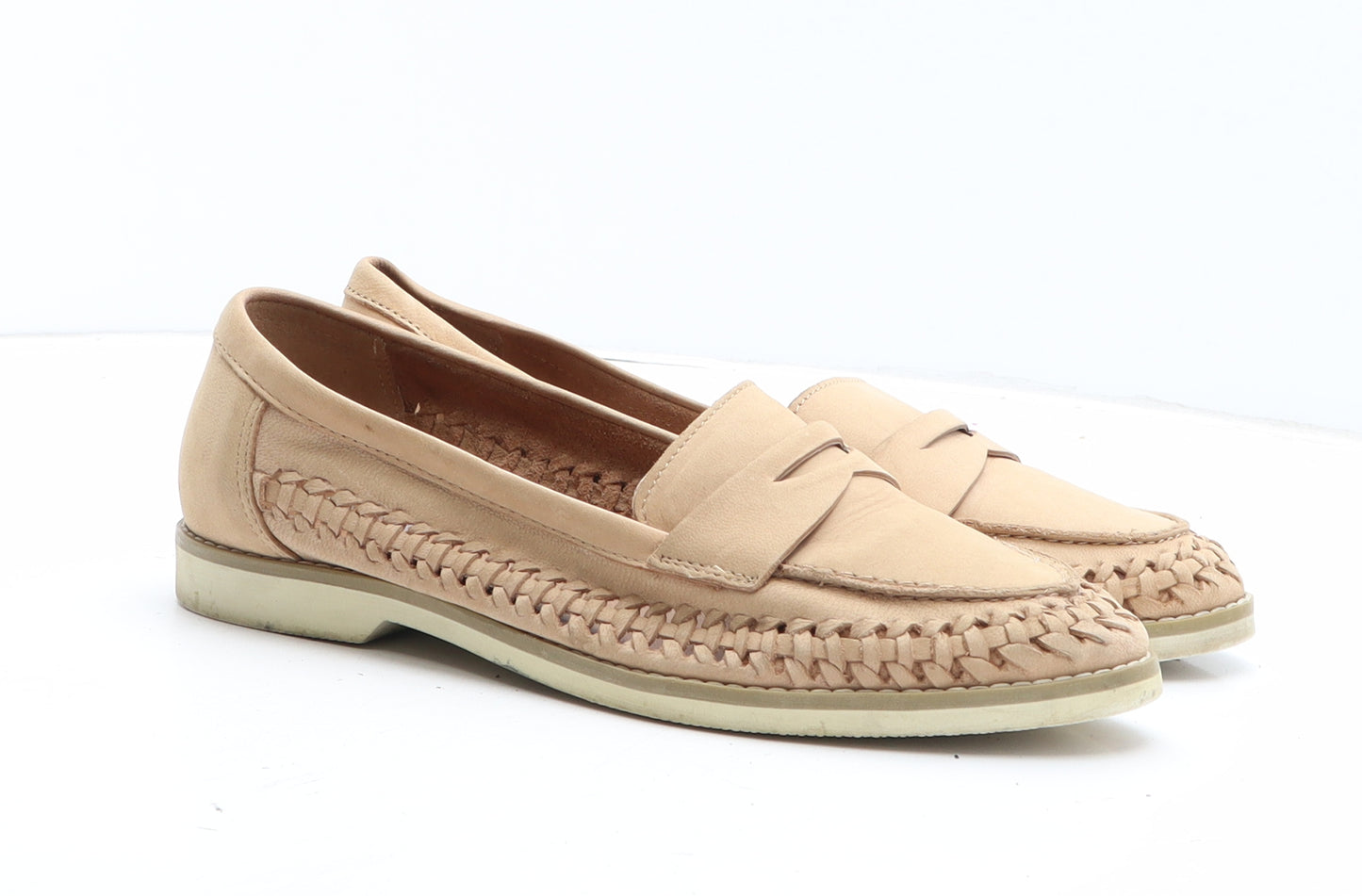 Marks and Spencer Womens Brown Leather Slip On Casual UK