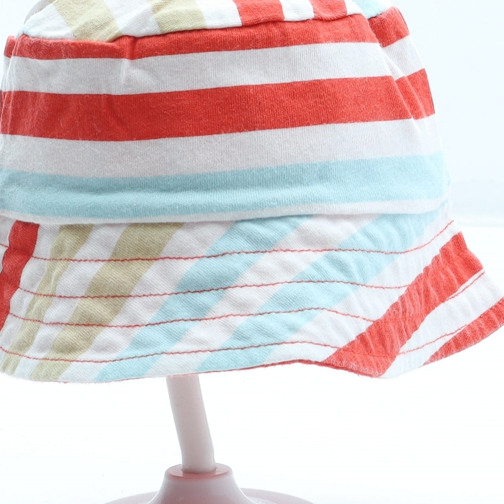 Looney Toons Boys Multicoloured Striped Cotton Bucket Hat Size S - UK Size 0-3 Months