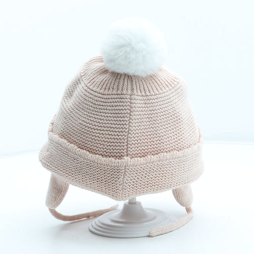 Vertbaudet Girls Pink Acrylic Winter Hat Size S - UK Size 2-3 years