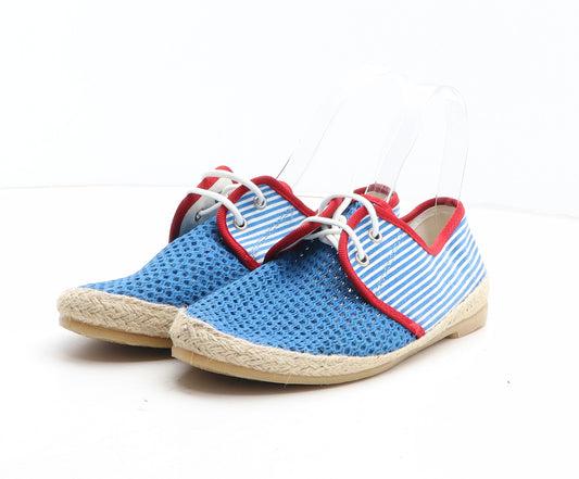 OFFICE Womens Blue Striped Synthetic Espadrille Casual UK