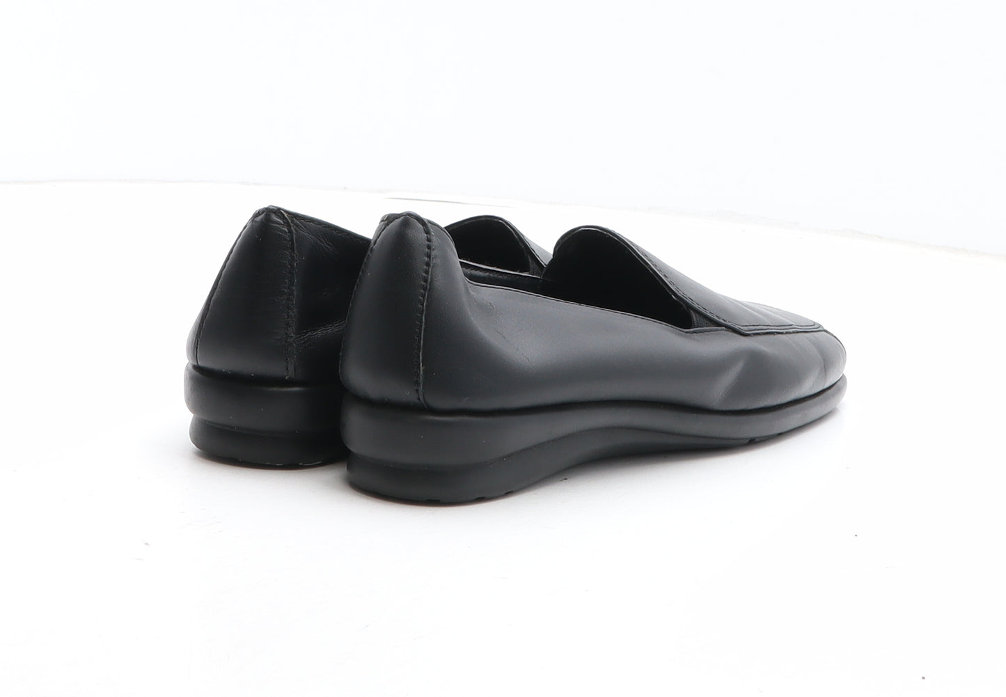 FootGlove Womens Black Leather Slip On Casual UK