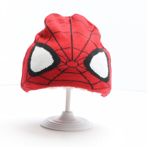 Marvel Boys Red Polyester Beanie One Size - Spiderman UK Size 2-3 Years