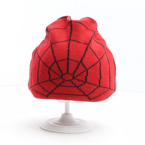 Marvel Boys Red Polyester Beanie One Size - Spiderman UK Size 2-3 Years