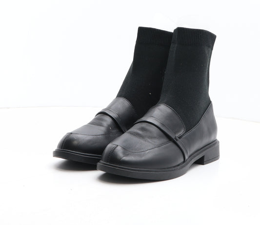 Fanrou Womens Black Synthetic Sock Boot UK - UK Size Estimated 5