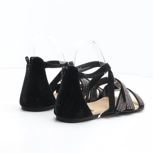 Atmosphere Womens Black Fabric Strappy Sandal UK
