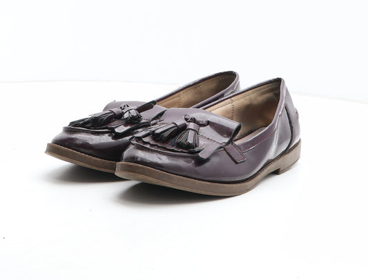 Primark Womens Purple Leather Loafer Casual UK