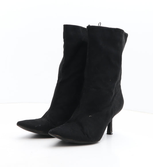 H&M Womens Black Fabric Sock Boot UK - UK Size Estimated 5