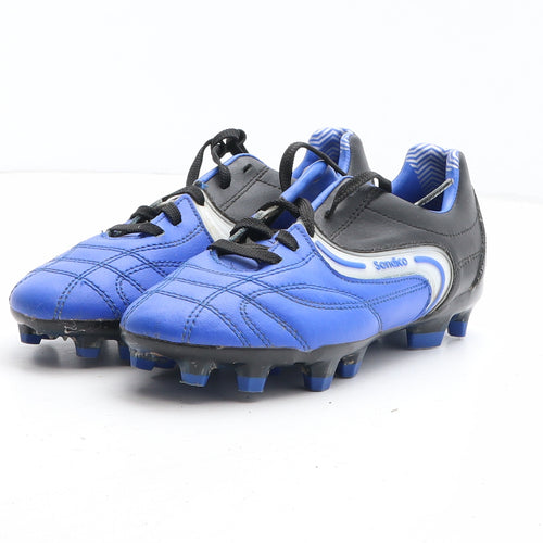 Sondico Boys Blue Colourblock Leather Trainer UK 2 - Football Boots
