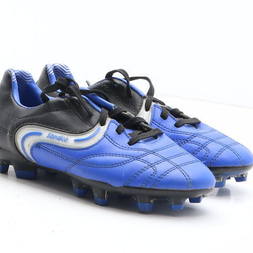 Sondico Boys Blue Colourblock Leather Trainer UK 2 - Football Boots