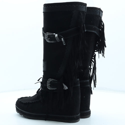 Mulanka Womens Black Leather Bootie Boot UK