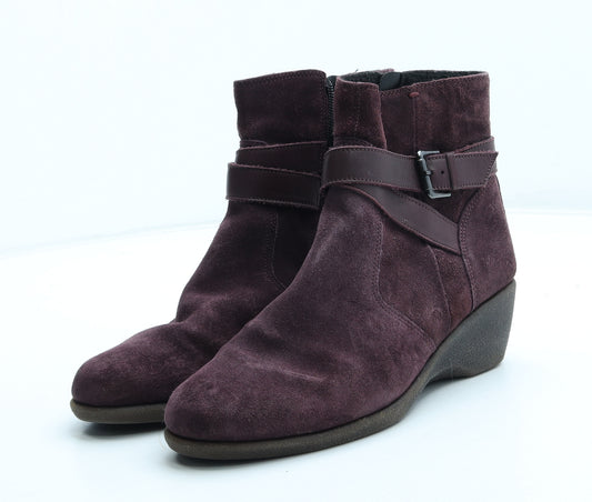 The Flexx Womens Purple Leather Bootie Boot UK
