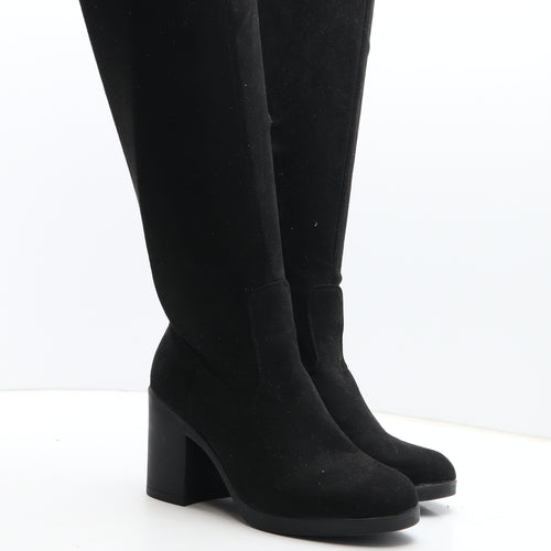Preworn Womens Black Fabric Bootie Boot UK