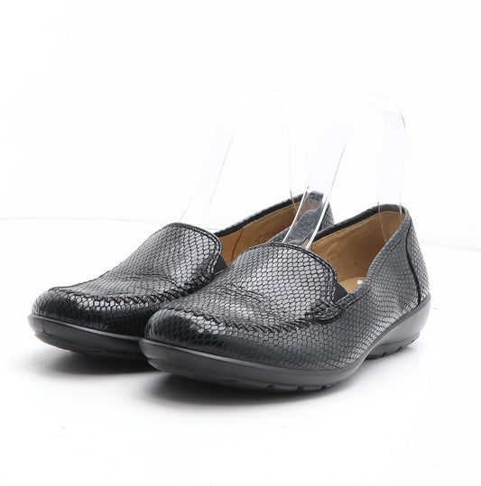 Hotter Womens Black Geometric Synthetic Slip On Casual UK