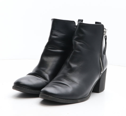 H&M Womens Black Synthetic Bootie Boot UK - UK Size Estimated 6