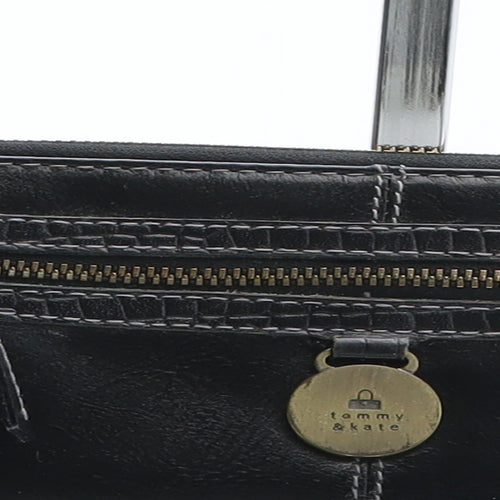 Tommy & Kate Womens Black Leather Bow Tie Wallet Size M