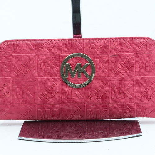 Michael Kors Womens Pink Polyurethane Bow Tie Wallet Size M