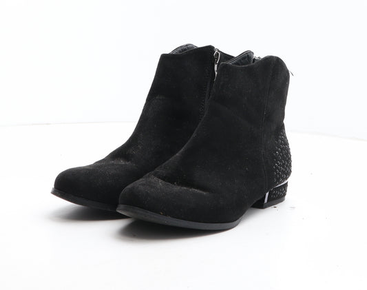 CH Creative Womens Black Fabric Bootie Boot UK - UK Size Estimated 5