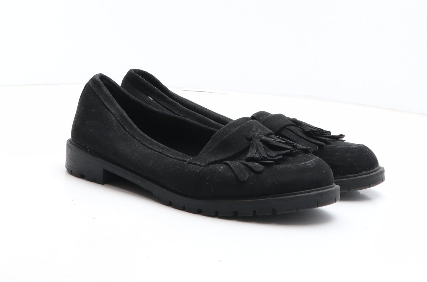 New Look Womens Black Fabric Loafer Casual UK