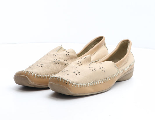 Ever So Soft Womens Beige Geometric Synthetic Slip On Casual UK