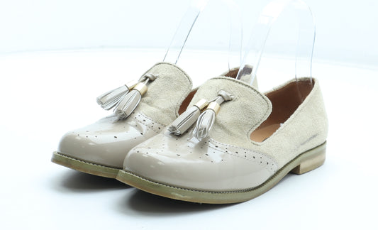 No Doubt Womens Beige Leather Loafer Casual UK