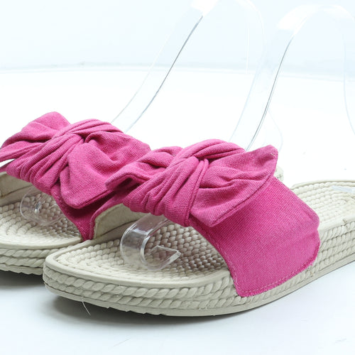 Preworn Womens Pink Polyester Slip On Sandal UK