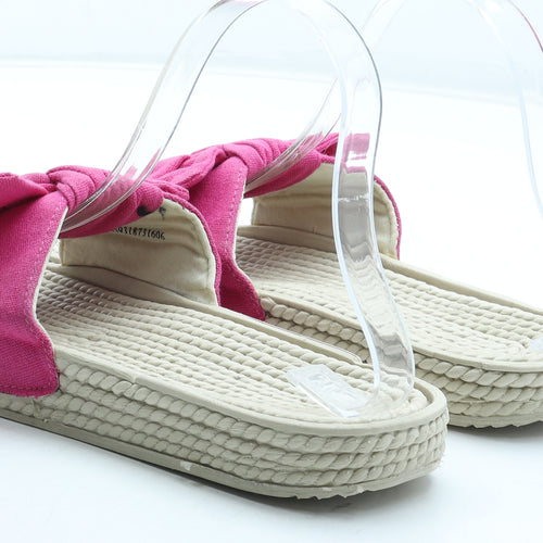 Preworn Womens Pink Polyester Slip On Sandal UK