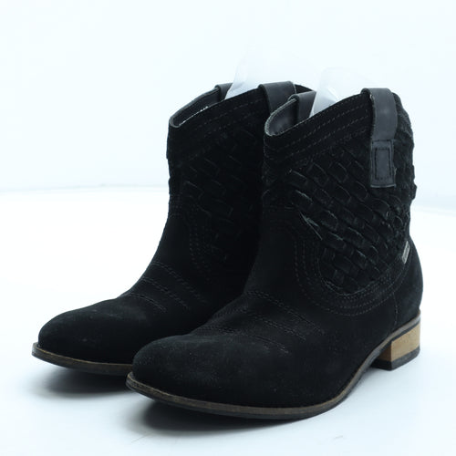 Firetrap Womens Black Leather Cowboy Boot UK